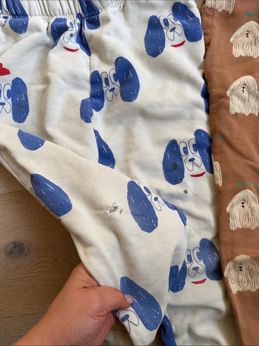 Kids Two-Piece Dog Print Pajama Sets - Blue & Brown - Picture 2 of 9